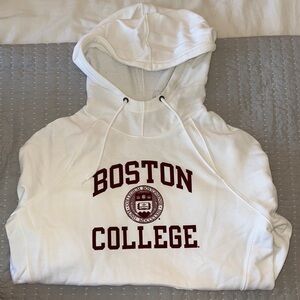 Champion White Hooded Sweatshirt with Red Accents